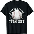 thumbnail image 1 of Vintage Hit Hard Run Fast Turn Left Baseball Player T-Shirt Size S-5Xl Best Birthday Gifts, 1 of 3