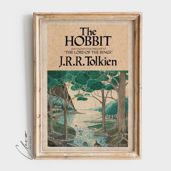 Vintage Hobbit Book Cover Art Print, Bookish For Book Lovers And Bookworm, Vintage, Classic Book Lover Art Home Decor #84, Unframed Poster Size 24x36