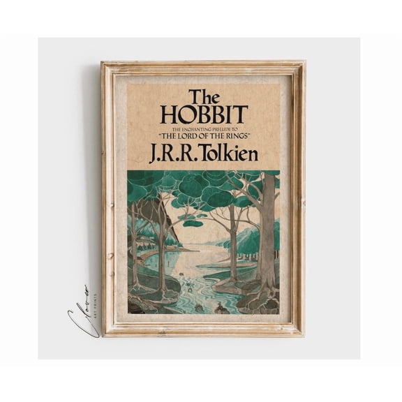 Vintage Hobbit Book Cover Bookish Wall Art Home Decor Office Wall Art Home Decor Office Wall Art