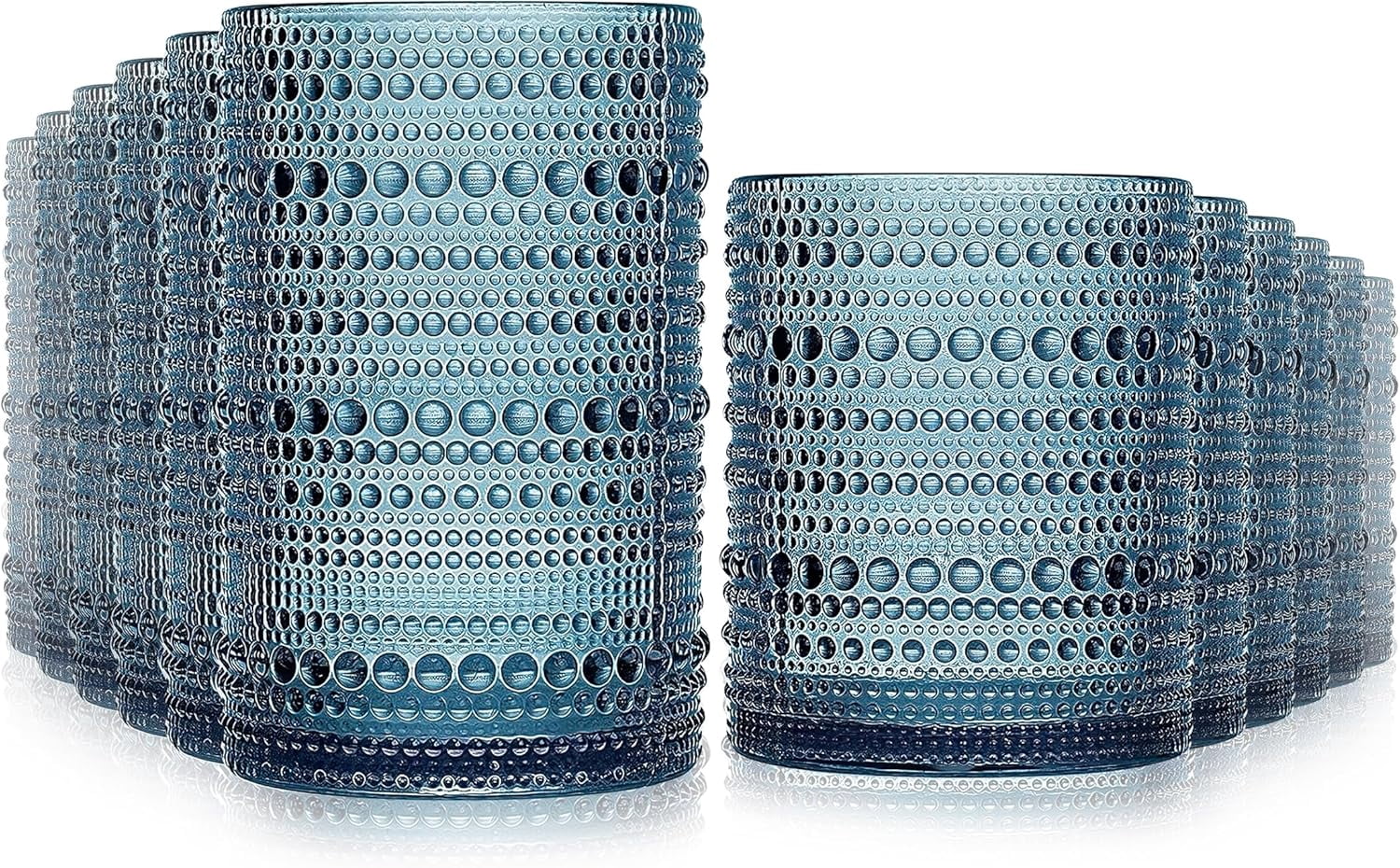 Vintage Hobnail Drinking Glasses Set of 12-14 oz Old Fashioned Water ...