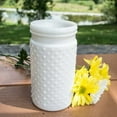 thumbnail image 1 of Vintage Hobnail White Milk Glass Jar Candle Holder Antique Vase Medium, 1 of 3