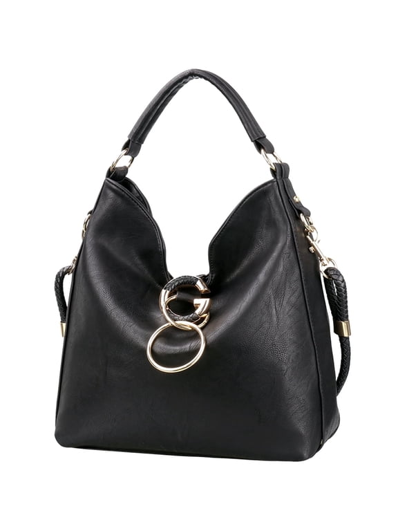 Vintage Hobo Bag Retro Large Capacity Women's Fashion Handbag Shoulder Bag & Tote Purse Black