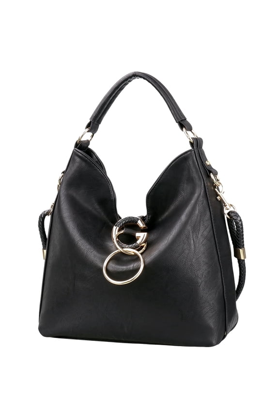 Vintage Hobo Bag Retro Large Capacity Women's Fashion Handbag Shoulder Bag & Tote Purse Black