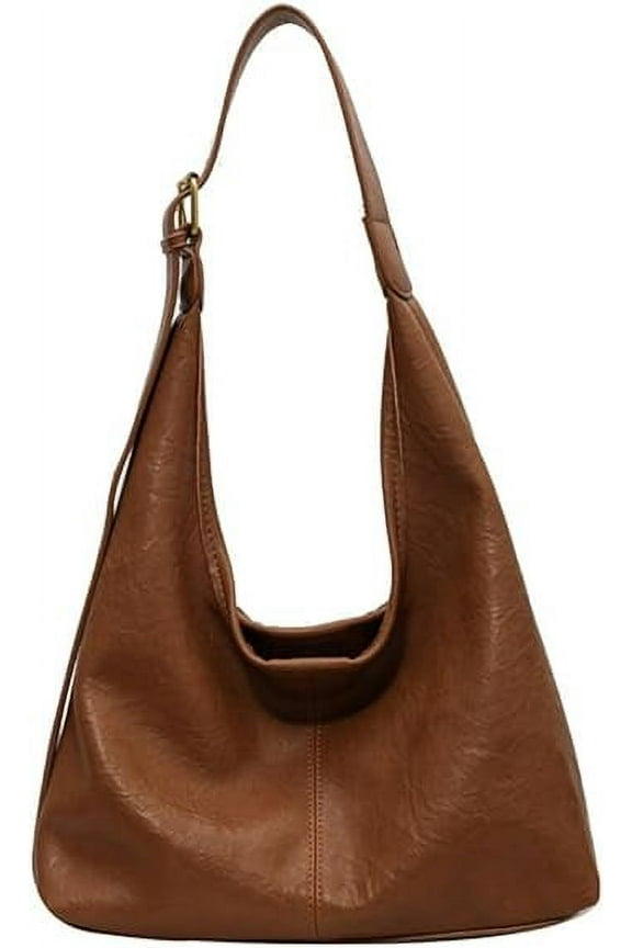 Vintage Hobo Bags for Women Vegan Leather Purses and Handbag Casual Soft Hobo Shoulder Bag for Work Shopping