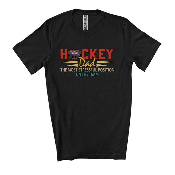 Vintage Hockey Dad The Most Stressful Position; Happy Father's Day Hockey Player Team Unisex T-Shirt
