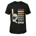 thumbnail image 1 of Vintage Hockey Goalie Mask Graphic T-Shirt - Eat Sleep Hockey Repeat Sports Apparel for Men and Women, 1 of 6