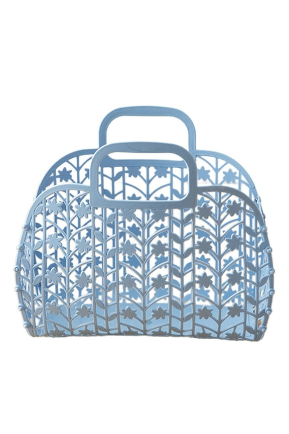 Vintage Hollow Bags for Women Disassemble Tote Bag Plastic Beach Purses Bathroom Basket Handle Handbags