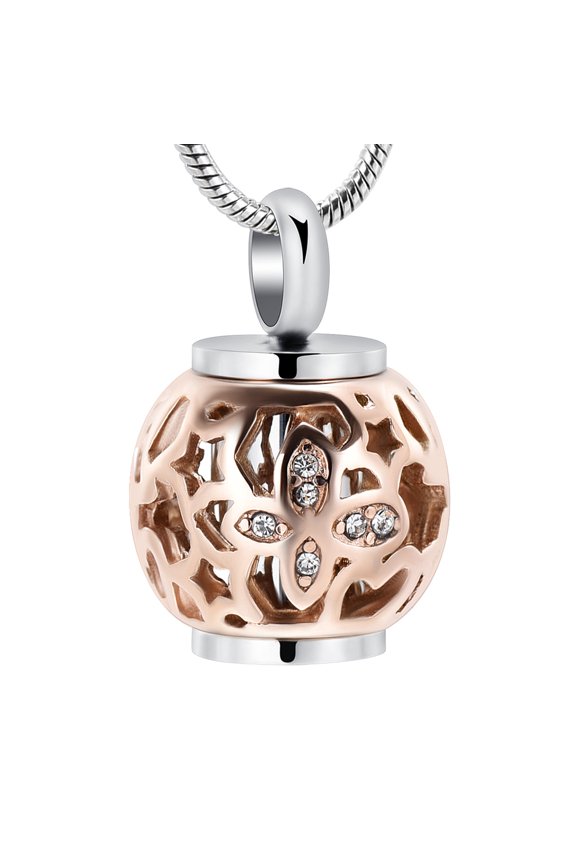 Vintage Hollow Butterfly Urn Necklace for Ashes Memorial Locket Pendant Jar Keepsake Cremation Jewelry