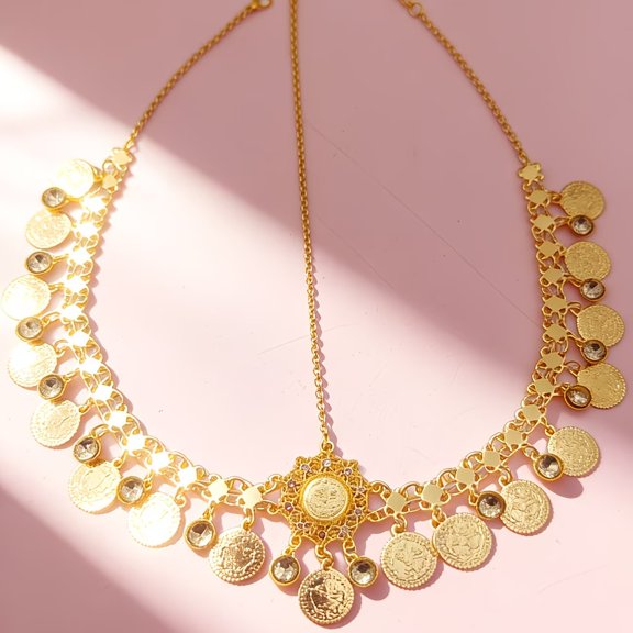 Vintage Hollow Disc Pendant Hair Accessory for Women - Elegant Retro Design for Weddings and Festivals