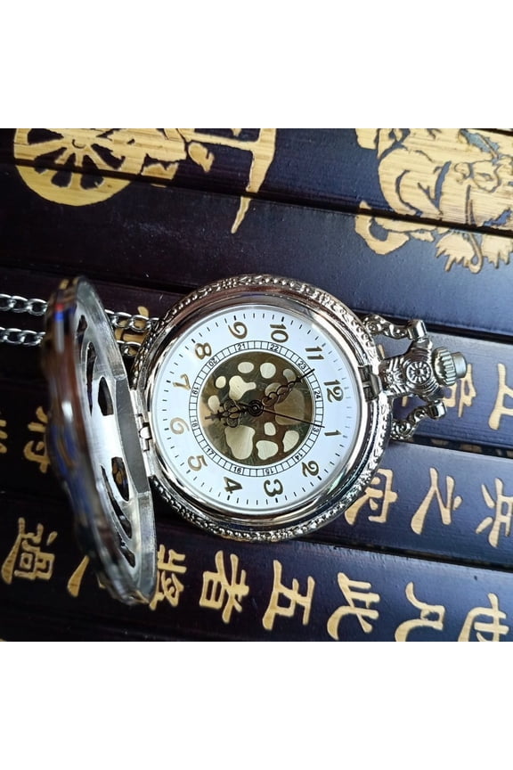 Vintage Hollow Flip Pocket Watch with Thin Chain Simple Old Fashioned Quartz Pendant Watch for Men and Women