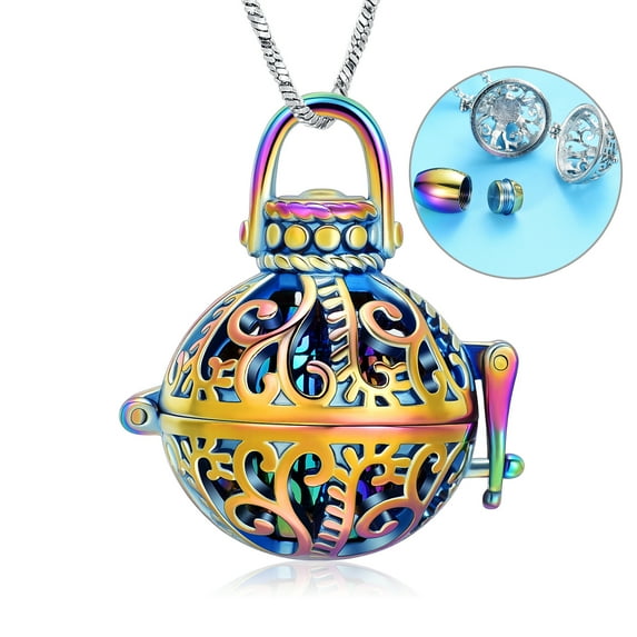 Vintage Hollow Flower Urn Necklace for Ashes Memorial Locket Pendant Urn Small Urns For Ashes Keepsake Urn Necklace Cremation Jewelry