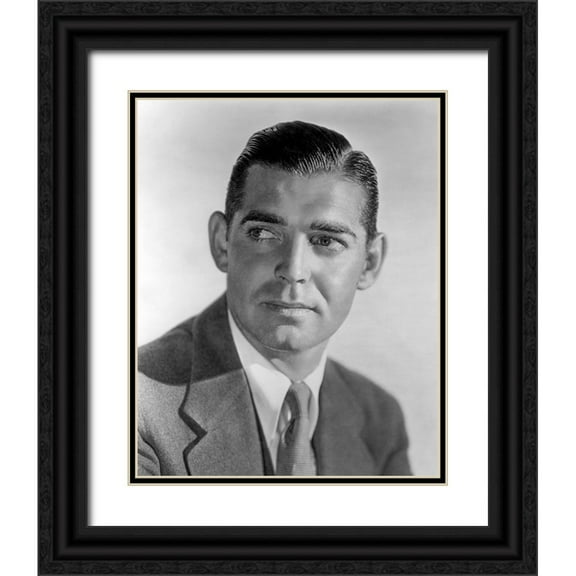 Vintage Hollywood Archive 12x14 Black Ornate Wood Framed with Double Matting Museum Art Print Titled - Clark Gable