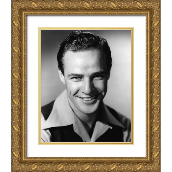 Vintage Hollywood Archive 26x32 Gold Ornate Wood Framed with Double Matting Museum Art Print Titled - Marlon Brando