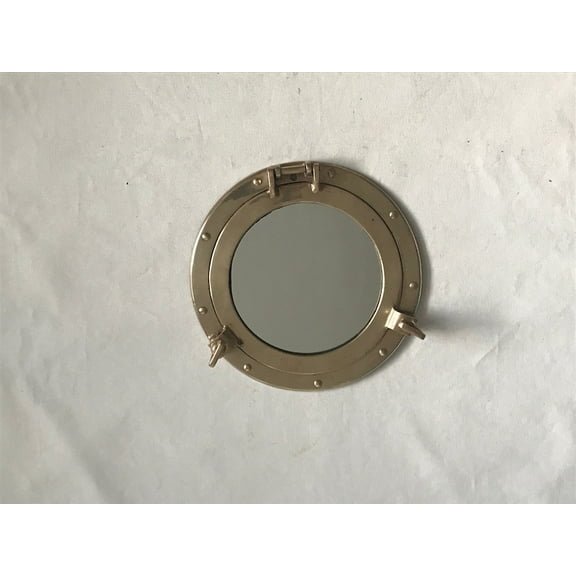 Vintage Hollywood Regency Modern Nautical Brass Port Hole Mirror