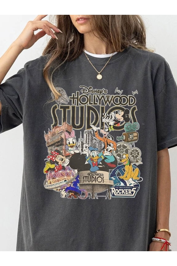 Vintage Hollywood Studios Graphic T-Shirt - Comfort Colors for Family Vacation Fun