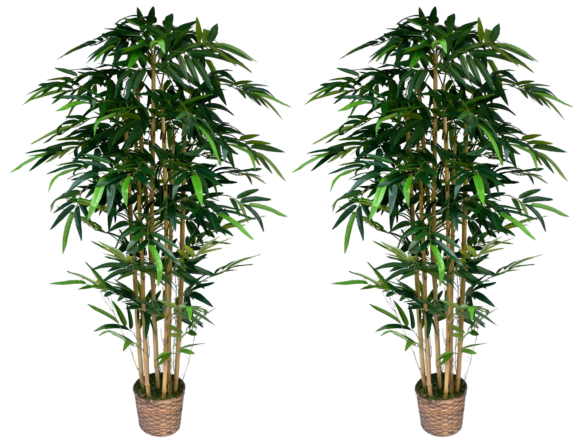 Vintage Home Artificial Faux Plastic 72" Tall Bamboo Tree In Bamboo Wicker Planter 2-Pack