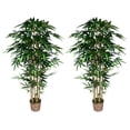 thumbnail image 1 of Vintage Home Artificial Faux Plastic 72" Tall Bamboo Tree In Bamboo Wicker Planter 2-Pack, 1 of 2