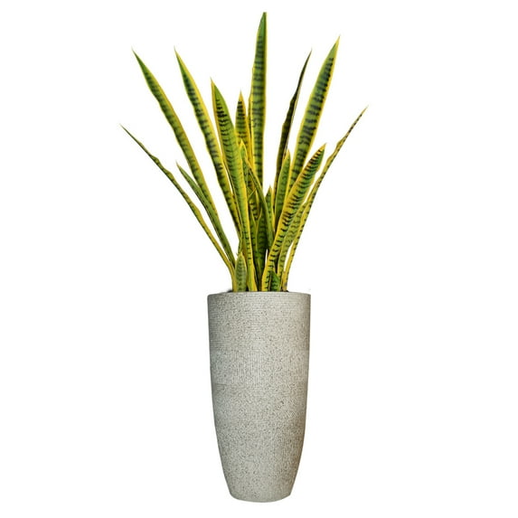 Vintage Home Artificial Faux Real Touch 4.08 Feet Tall Snake Plant Sansevieria With Fiberstone Planter
