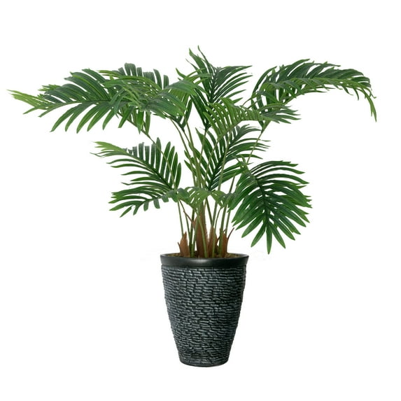 Vintage Home Artificial Faux Real Touch 4.42 Feet Tall Palm Tree With Fiberstone Planter