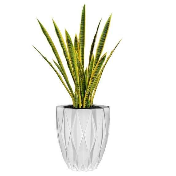 Vintage Home Artificial Faux Real Touch 4.58 Feet Tall Snake Plant Sansevieria With Fiberstone Planter