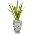 thumbnail image 1 of Vintage Home Artificial Faux Real Touch 4 Feet Tall Snake Plant Sansevieria With Fiberstone Planter, 1 of 4