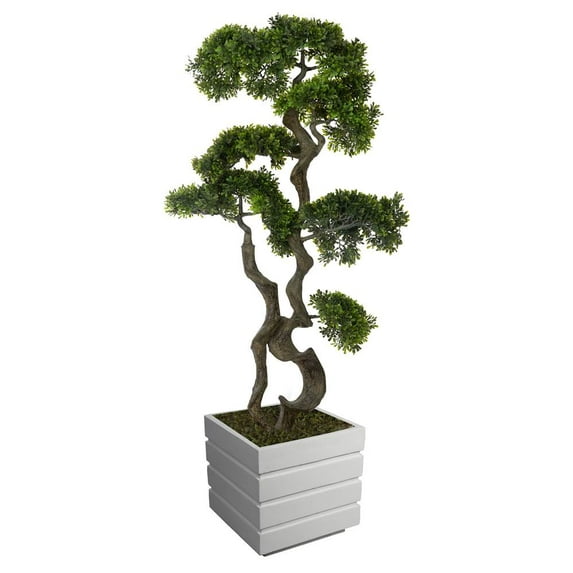 Vintage Home Artificial Faux Real Touch 51" Bonsai Tree And Fiberstone Planter