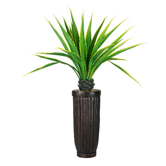 Vintage Home Artificial Faux Real Touch 69" Real Touch Agave Plant And Resin Planter