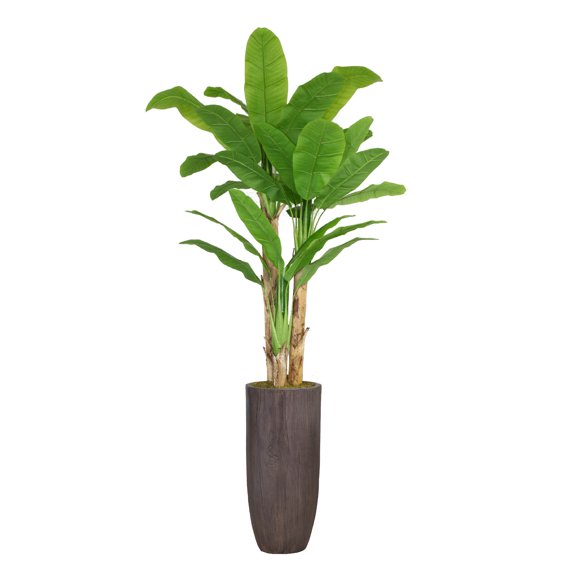 Vintage Home Artificial Faux Real Touch 7.67 Feet Tall Banana Tree With Fiberstone Planter