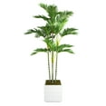 thumbnail image 1 of Vintage Home Artificial Faux Real Touch 74" Tall Palm Tree And 14" Fiberstone Planter, 1 of 2