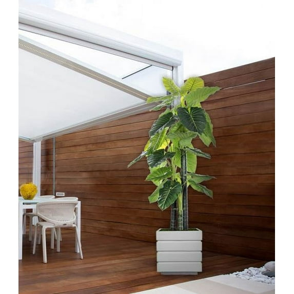 Vintage Home Artificial Faux Real Touch 78" Tall Elephant Ear Plant And Fiberstone Pot