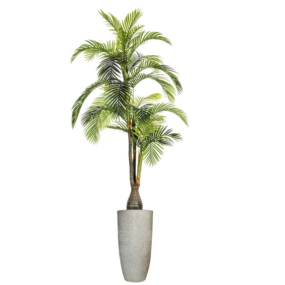 Vintage Home Artificial Faux Real Touch 8.17 Feet Tall Palm Tree With Fiberstone Planter