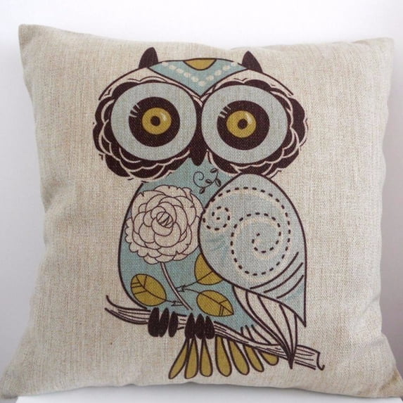 Vintage Home Decor Cotton Linen Pillow Case #19 Owl