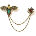 thumbnail image 1 of Vintage Honey Bee Brooch Pins For Women Men Cz Crystal Animal Insect Honeybee Lapel Pin Badge Dainty Hanging Tassel Chains Collar Shirt Corsage Hat Scarf Tie Accessories Fashion Birthday Jewelry Gift, 1 of 11