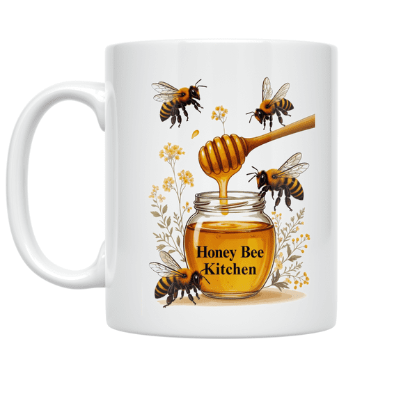 Vintage Honey Bee Design - Nature Lover - 11 oz Ceramic Coffee Mug