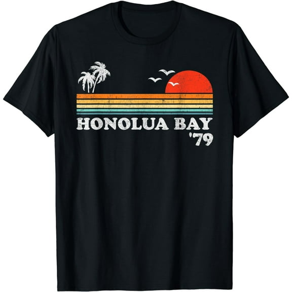 Vintage Honolua Bay Maui Hawaii Beach Retro Sunset Surf 70's T-Shirt