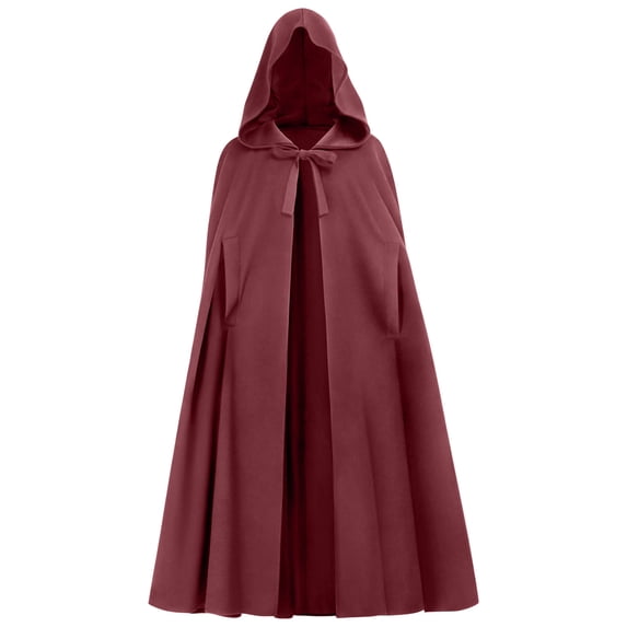 Vintage Hooded Cloak Cape Medieval Wizard Vam-pire Outerwear Halloween Renaissance Costume for Adults Cosplay