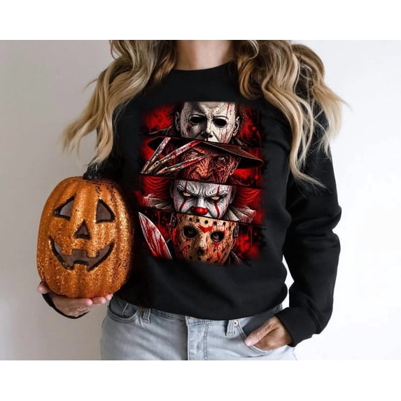 Vintage Horror Halloween Sweatshirt, Scary Movie Fan Merch