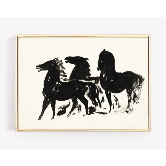 Vintage Horse Art Print Antique Horse Etching Vintage Farmhouse Decor Equestrian Print Wall Art, Modern Wall Decor, 8x12 UNFRAMED