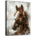 thumbnail image 1 of Vintage Horse Canvas Wall Art Brown Horse Canvas Pictures Wall Decor Farmhouse Animals Canvas Painting Rustic Artwork Canvas Prints Living Room Bedroom Bathroom Office Home Wall Decoration 12" x 16", 1 of 5