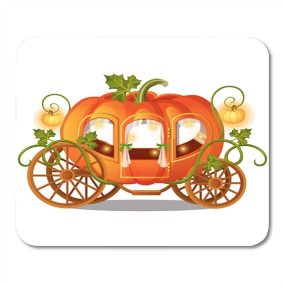 Vintage Horse Carriage of Pumpkin Florid Sketch for The Holiday Mousepad Mouse Pad Mouse Mat 9x10 inch