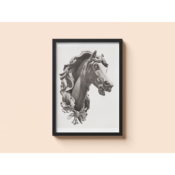 Vintage Horse Head Albert Ryder Animal Wall Decor Unframed Paper Print