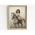 thumbnail image 1 of Vintage Horse Nursery Wall Art, Cute Nursery Horse Decor, Cow Girl Riding On White Horse, Girly Nursery Or Bedroom Equestrian Art Wall Art, Modern Wall Decor, 8x12 UNFRAMED, 1 of 2