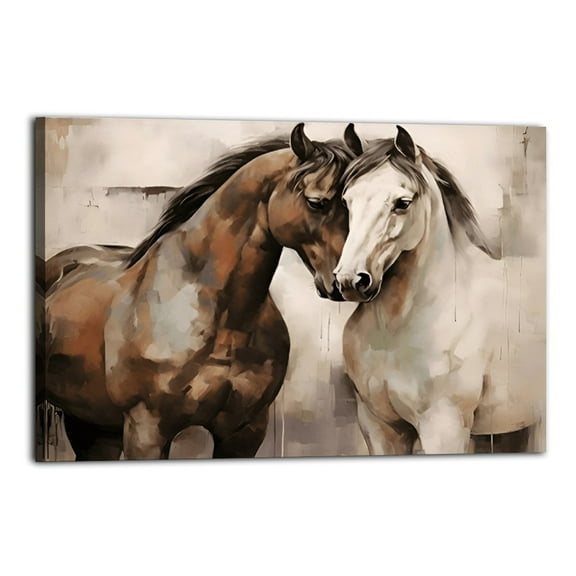 Vintage Horse Poster Wrapped Wooden Frame Wall Decor,,Canvas Wall Art for Living Room,Bedroom,Office,Ready to Hang