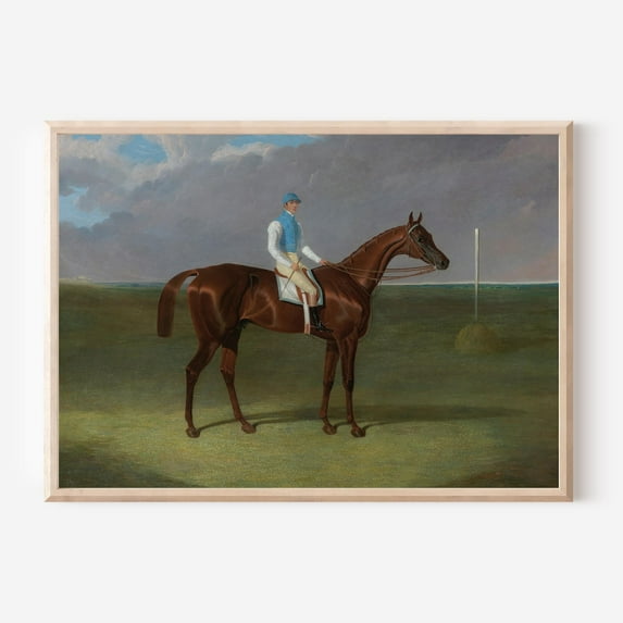 Vintage Horse Racing Art Poster Chestnut Jockey, English Equestrian Decor Home Decor, 24x36 UNFRAMED