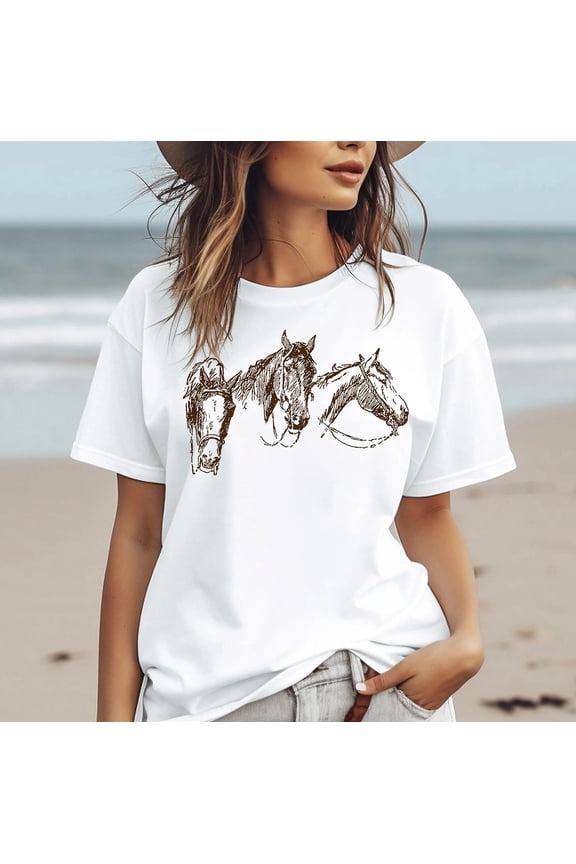Vintage Horse T-Shirt - Unisex Jersey Short Sleeve Tee, Equestrian Graphic Tee, Retro Horse Lover Top, Animal Print Shirt, Western Style Tee