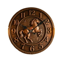 Vintage Horse-Themed Wooden Wall Clock - Silent, No Ticking, Farmhouse Decor for Kitchen, Bedroom, Office - Perfect Christmas Gift, 10 Inch, Horse Home Decor