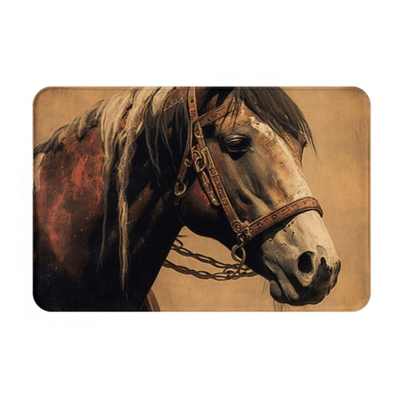 Vintage Horse Western Retro Doormat Non Slip Front Door Bathroom Bath Mats Entryway Rug 23.6x15.7 Inch Indoor Door Carpet
