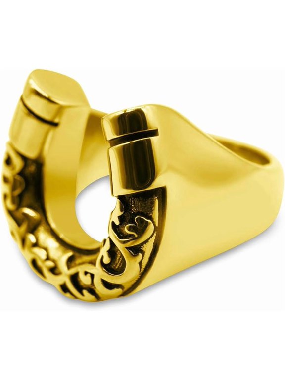 Vintage Horseshoe U Statement Open Ring for Women Men Engraved Flower Geometric Adjustable Finger Bands Comfort Fit Fashion Anniversary Friendship Jewelry