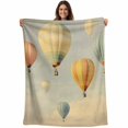 thumbnail image 1 of Vintage Hot Air Balloon Blanket Soft Cozy Warm Throw Blanket for Couch, Plush Fuzzy Flannel Fleece Blankets for Sofa, Modern Balloon Floating Bed Blankets Lightweight Gifts for Women, 32"x48", 1 of 9