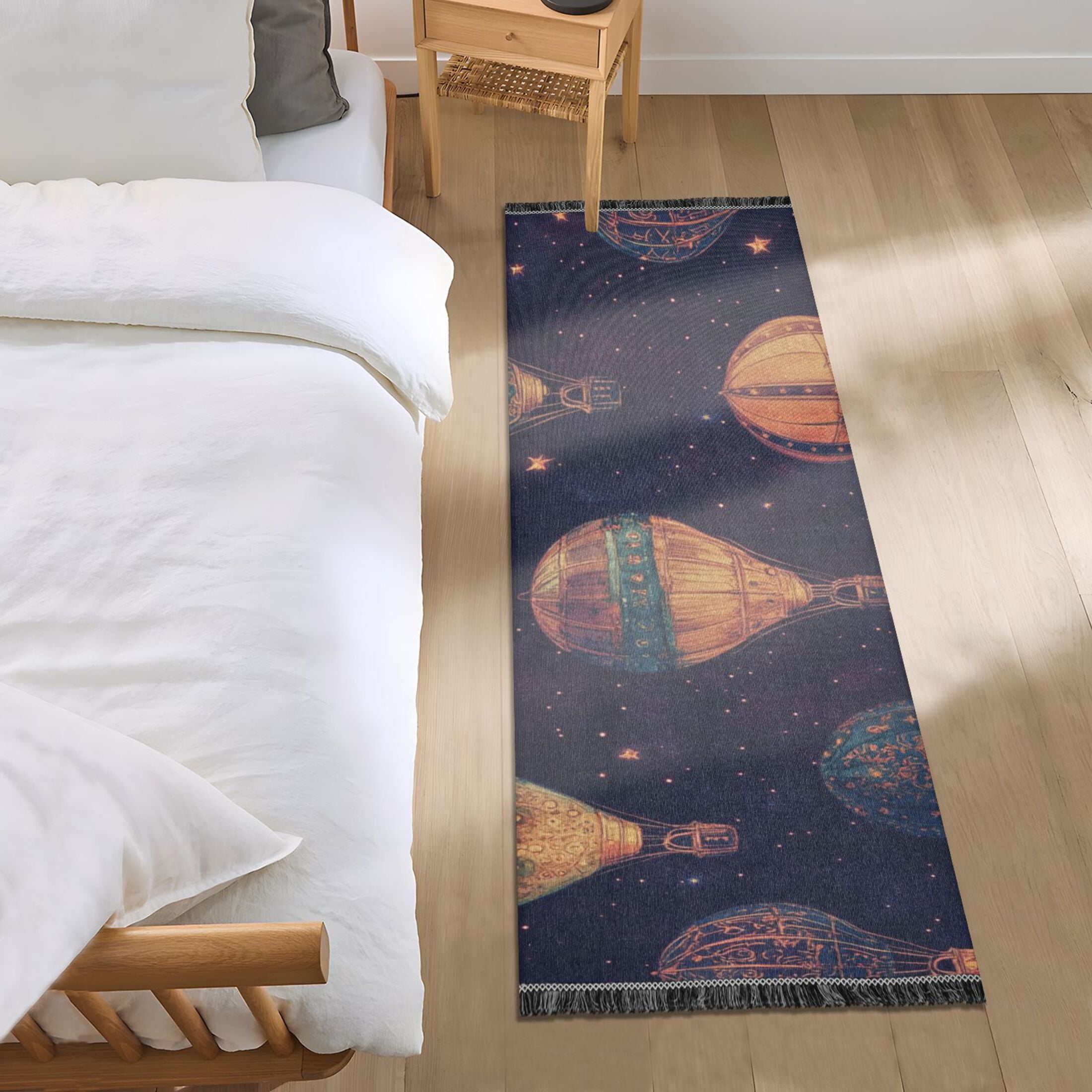 Vintage Hot Air Balloons Bedroom Runner Rug 2'x 6' Non Slip Carpet ...